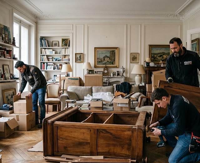 Équipe Diogène Nettoyage France en chantier de débarras à Paris (75)